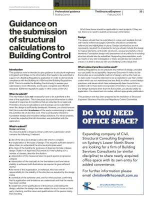 Guidance on the submission of structural calculations to Building Control