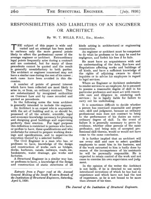 Responsibilities and Liabilities of an Engineer or Architect