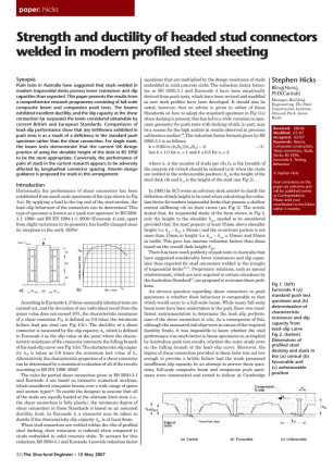 Strength and ductility of headed stud connectors welded in modern profiled steel sheeting