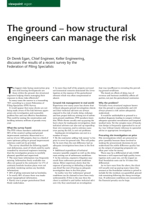 The ground - how structural engineers can manage the risk