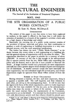 The Site Organisation of a Public Works Contract