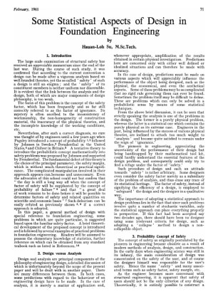 Some Statistical Aspects of Design in Foundation Engineering