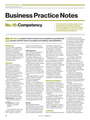 Business Practice Note No. 15: Competency