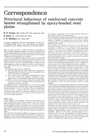 Correspondence on Structural Behaviour of Reinforced Concrete Strengthened by Epoxy-Bonded Steel Pla
