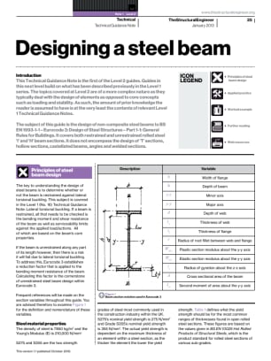 Technical Guidance Note (Level 2, No. 1): Designing a steel beam