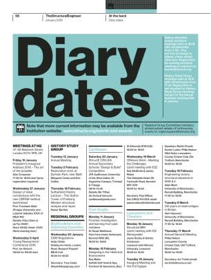 Diary dates (January 2016)