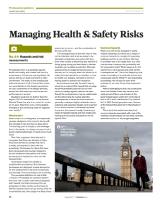 Managing Health & Safety Risks (No. 64): Hazards and risk assessments