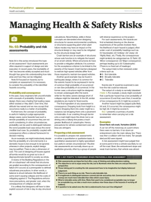 Managing Health & Safety Risks (No. 65): Probability and risk assessments