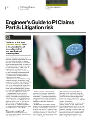 Engineer’s Guide to PI Claims. Part 8: Litigation risk