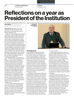 President's review: Reflections on a year as President of the Institution
