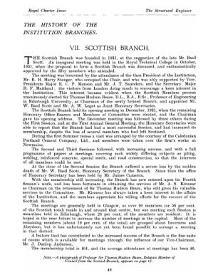 The History of the Institution Branches VII. Scottish Branch