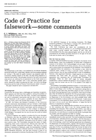 Code of Practice for Falsework - some Comments