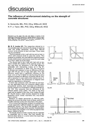 Discussion The Influence of Reinforcement Detailing on the Strength of Concrete Structures by G. Som