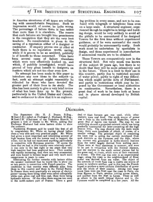 Discussion on Towers for High Tension Transmission Lines by H.R. White