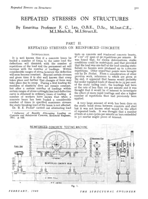 Repeated Stressses on Structures. Part II. Repeated Stresses on Reinforced Concrete