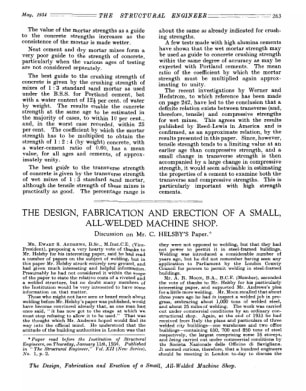 The Design, Fabrication and Erection af a Small, All-Welded Machine Shop. Discussion on Mr. C. Helsb