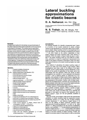 Lateral Buckling Approximations for Elastic Beams
