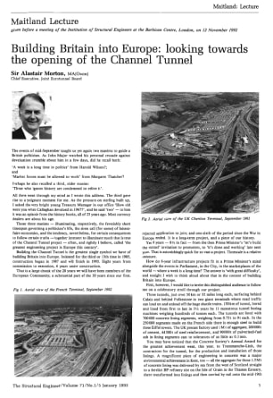 Maitland Lecture. Building Britain into Europe: Looking Towards the Opening of the Channel Tunnel