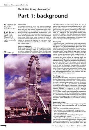 The British Airways London Eye. Part 1: Background
