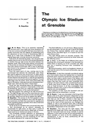 The Olympic Ice Stadium at Grenoble. Discussion on the Paper by N. Esquillan