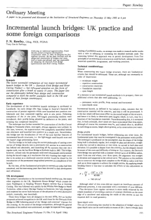 Incremental Launch Bridges: UK Practice and Some Foreign Comparisons