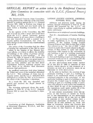 Official Report on Action Taken by the Reinforced Concrete Joint Committee in Connection with the L.