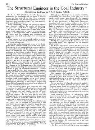 The Structural Engineer in the Coal Industry Discussion on the Paper by C. A. C. Davies, M.I.C.E