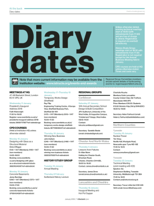 Diary dates (January 2018)
