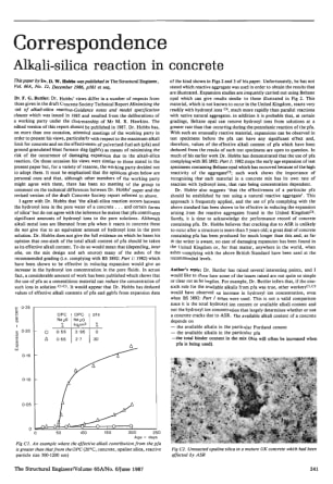 Correspondence on Alkali-Silica Reaction in Concrete by Dr. D.W. Hobbs