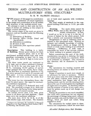 Design and Construction of an All-Welded Multiple-Storey Steel Structure
