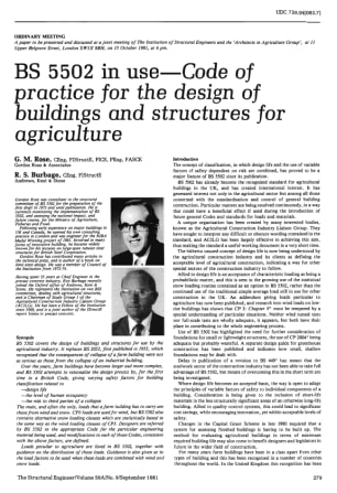 BS 5502 in Use-Code of Practice for the Design of Buildings and Structures for Agriculture
