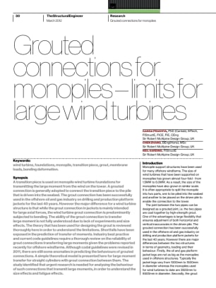 Grouted connections for monopiles – limits for large wind turbines