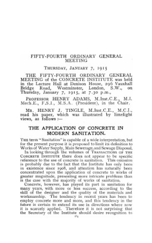 The application of concrete in modern sanitation