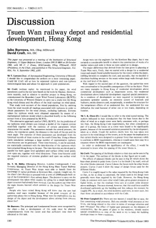 Discussion on Tsuen Wan Railway Depot and Residential Development, Hong Kong
