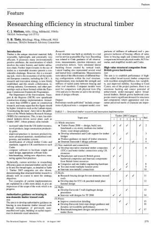Research Efficiency in Structural Timber