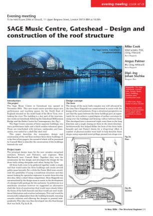 SAGE music centre, Gateshead - design and construction of the roof structure