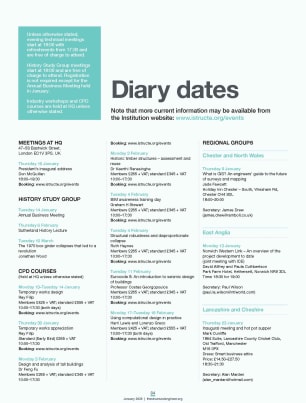 Diary dates (January 2020)