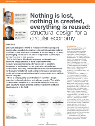 Nothing is lost, nothing is created, everything is reused: structural design for a circular economy