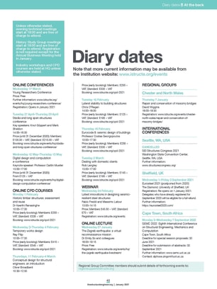 Diary dates (January 2021)