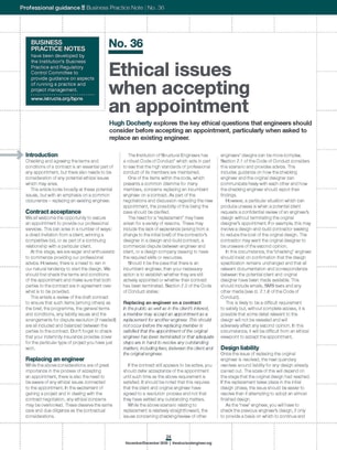 Business Practice Note No. 36: Ethical issues when accepting an appointment