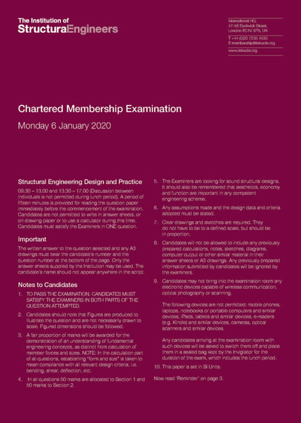 Chartered Membership Exam January 2020 Past Paper The