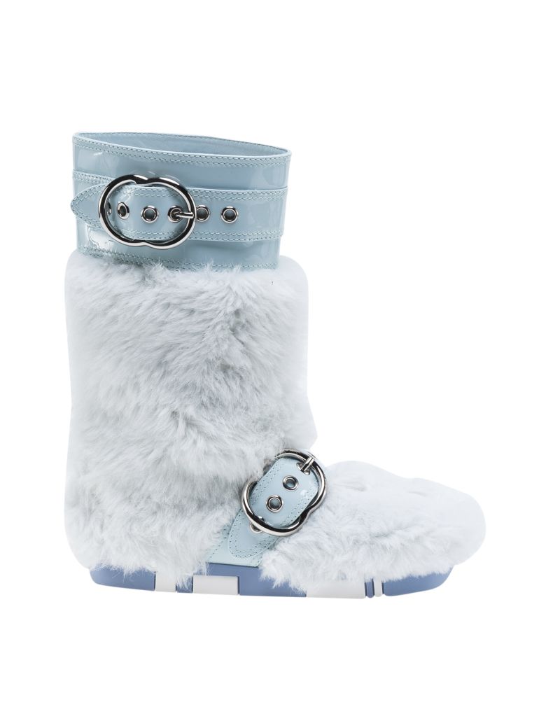 Miu Miu Miu Miu Fur Boots LIGHT BLUE, Women's Boots Italist