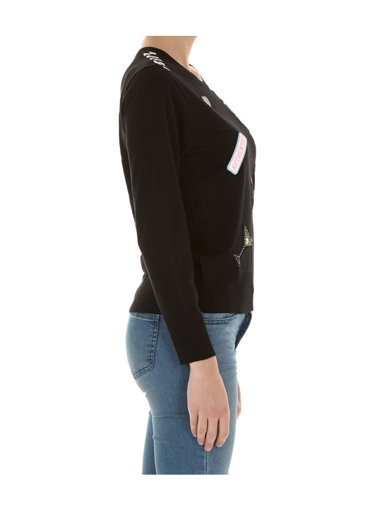 MARC JACOBS Paradise-Patch 3/4-Sleeve Sweater, Black | ModeSens
