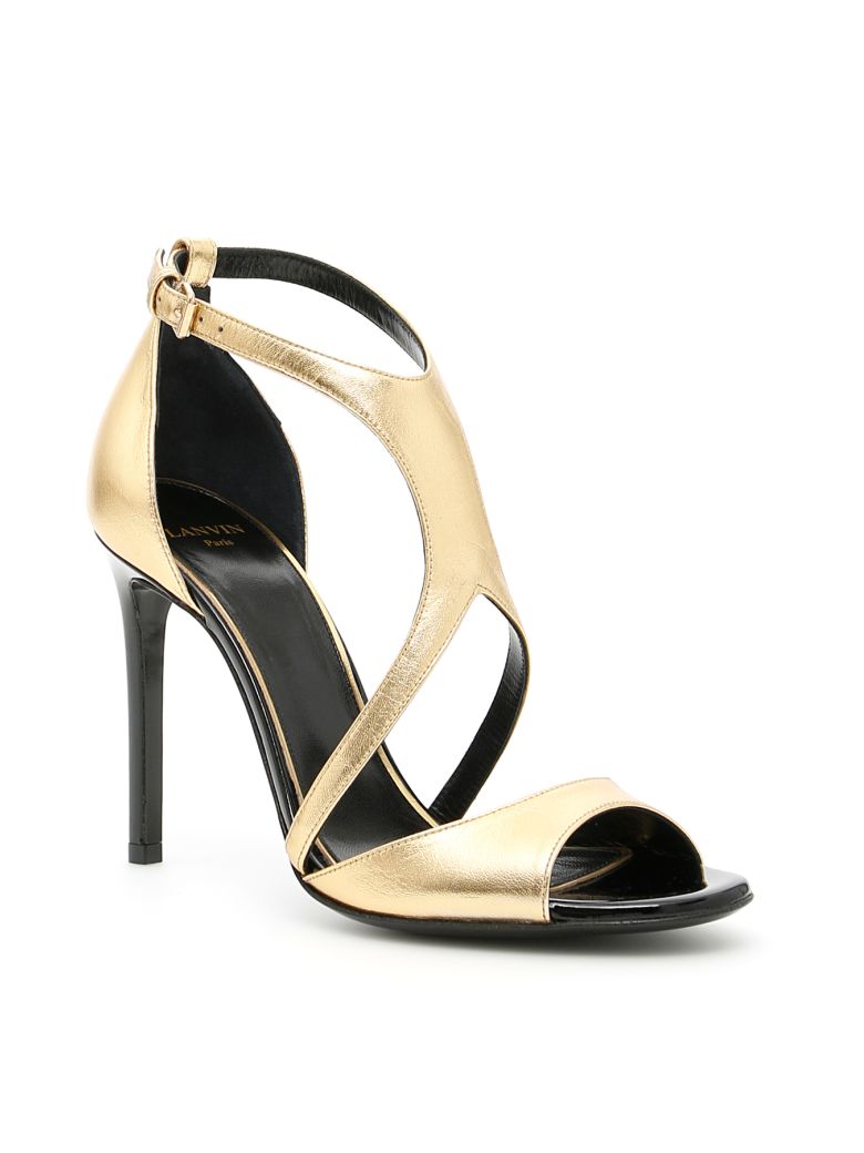 Lanvin - Suede Sandals - GOLD|Metallico, Women's Sandals | Italist