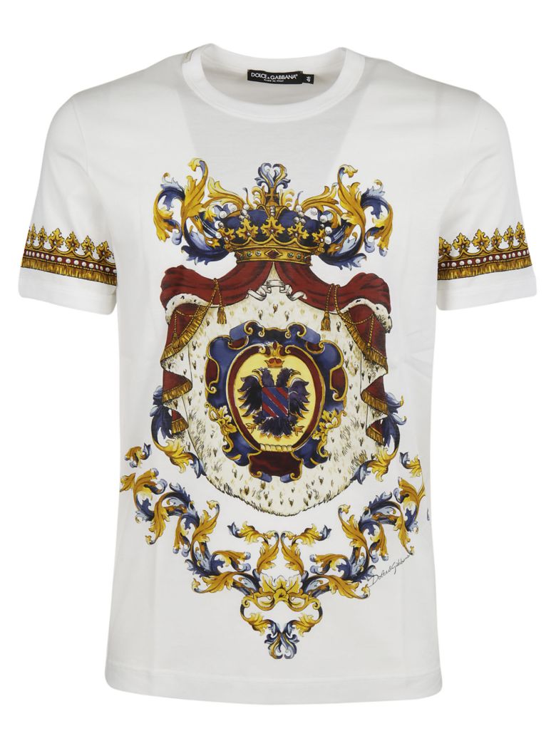 DOLCE & GABBANA Regal Print T-Shirt in Stemma Fondo Bianco | ModeSens