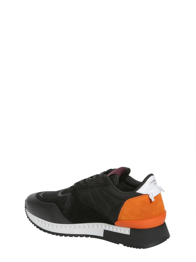 GIVENCHY Active Runner Suede-Trimmed Mesh Sneakers in Black & Orange ...