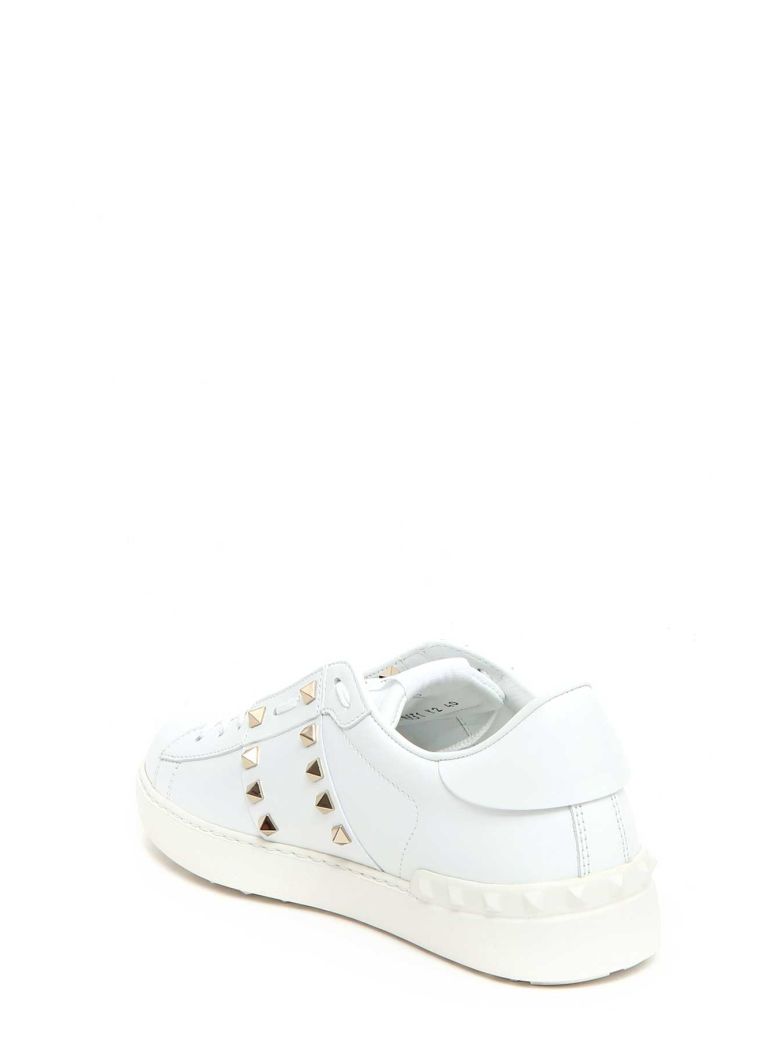 VALENTINO Rockstud Untitled #11 Low-Top Leather Trainers in White ...