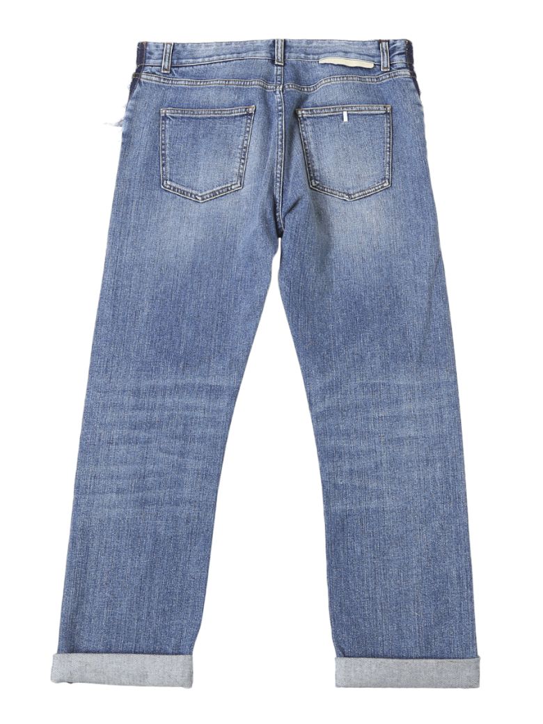 STELLA MCCARTNEY Boyfriend Skinny Patchwork Denim Jeans in Blue | ModeSens
