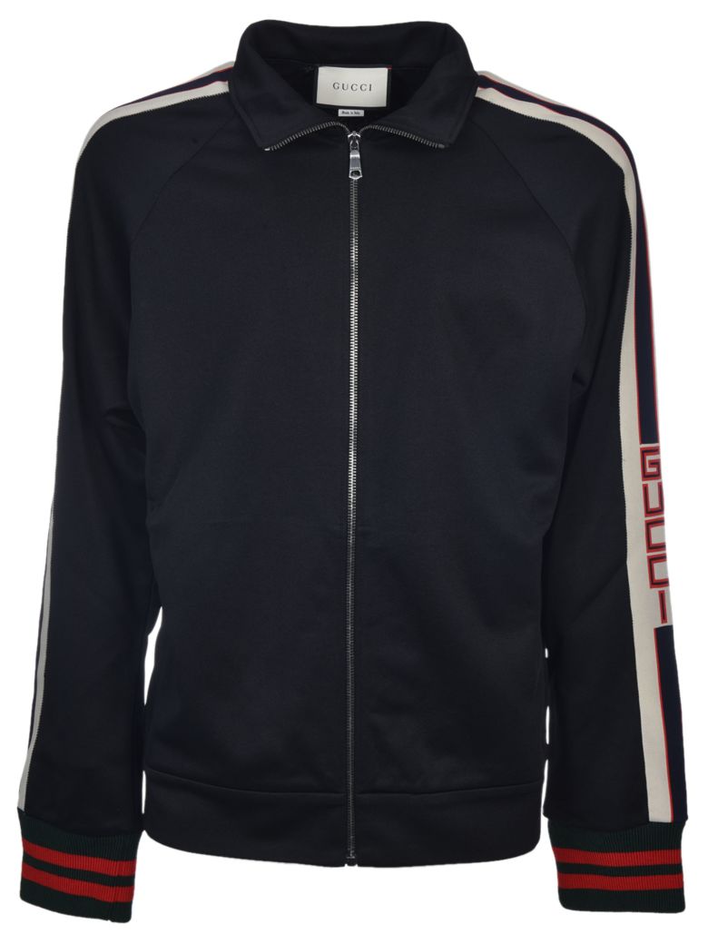 GUCCI TECHNICAL JERSEY TRACK JACKET, BLACK/WHITE | ModeSens