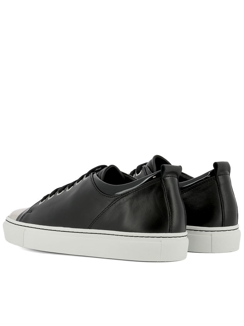 LANVIN Patent Leather Cap-Toe Low-Top Sneaker, Black | ModeSens